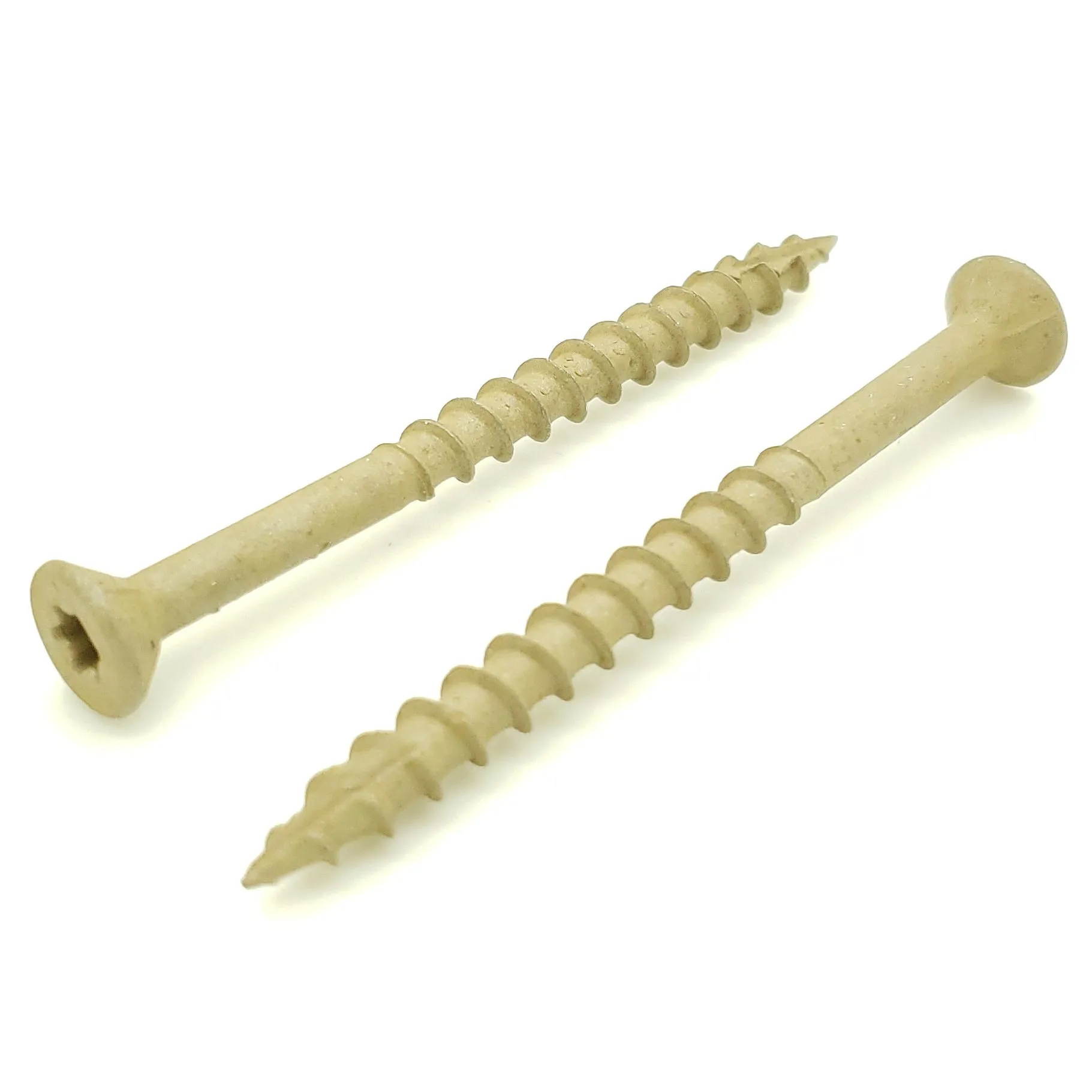 #10 x 2-1/2" Inch Tan Fence & Deck Screws | Torx Star Drive | Bit Included, 100 Qty (BCP921)