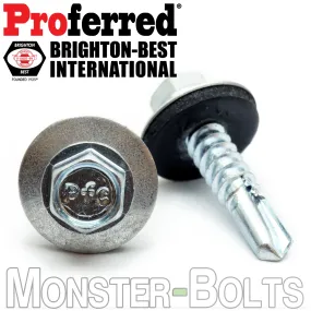 #10 Zinc HWH w/ EPDM Sealing Washer, Self-Drilling TEK Roofing Screws