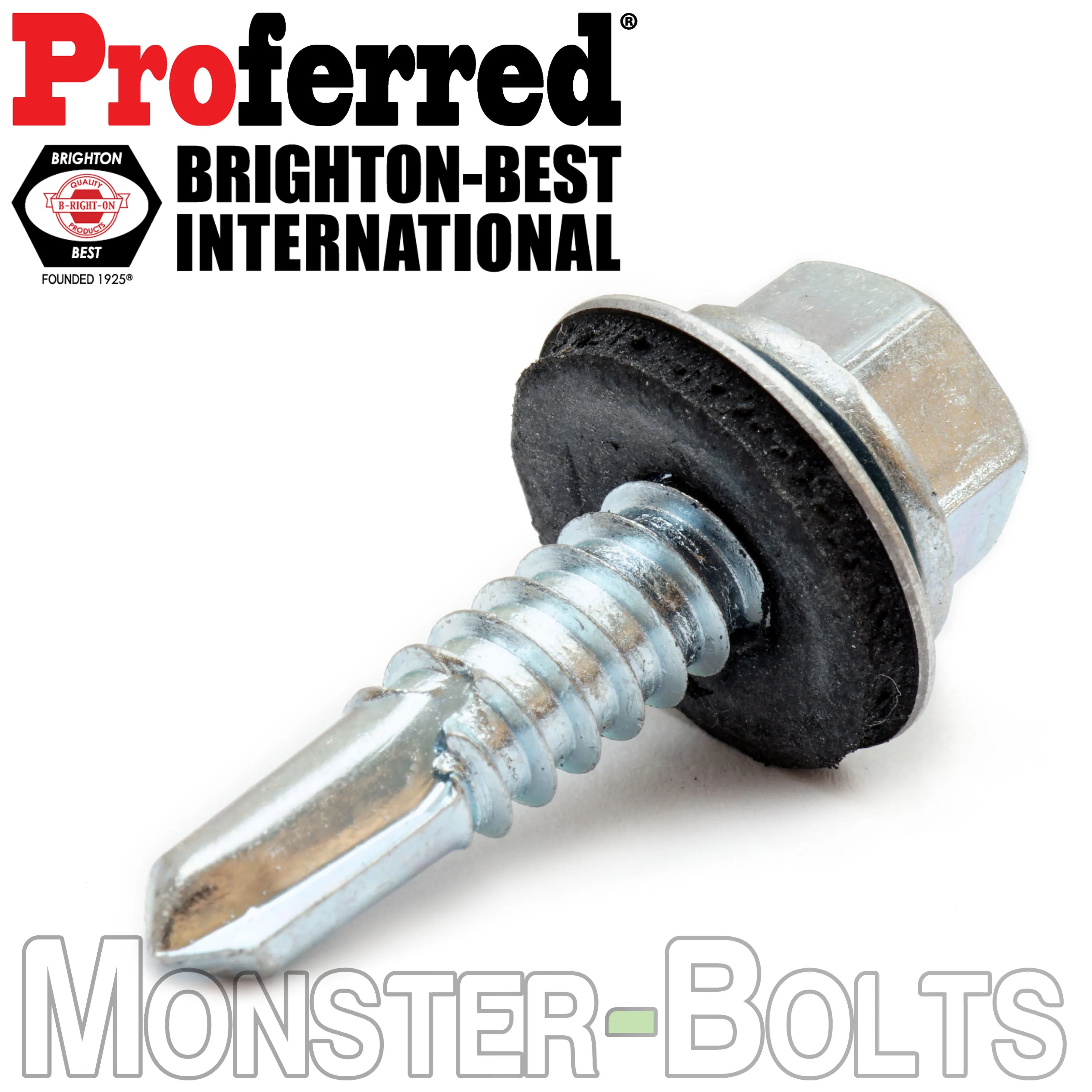 #10 Zinc HWH w/ EPDM Sealing Washer, Self-Drilling TEK Roofing Screws