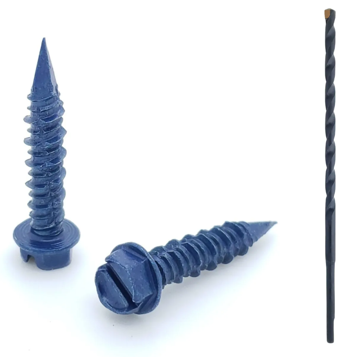 1/4" x 1-1/4" Hex Head Diamond Tip Concrete Screws To Anchor Masonry, Block & Brick, 100 Qty (BCP498)