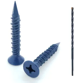 1/4" x 1-3/4" Flat Head Phillips Diamond Tip Concrete Screws To Anchor Masonry, Block & Brick, 100 Qty  (BCP493)
