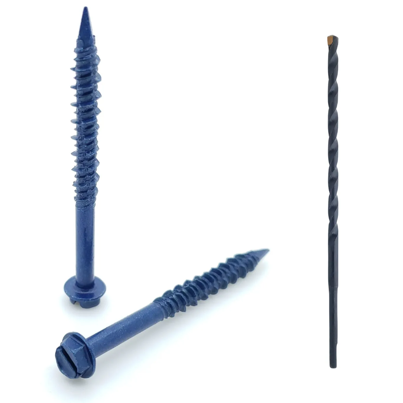 3/16" x 2-1/4" Hex Head Diamond Tip Concrete Screws To Anchor Masonry, Block & Brick, 100 Qty (BCP488)