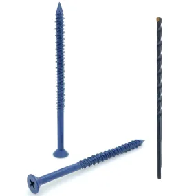 3/16" x 3-1/4" Flat Head Phillips Diamond Tip Concrete Screws To Anchor Masonry, Block & Brick, 100 Qty (BCP484)