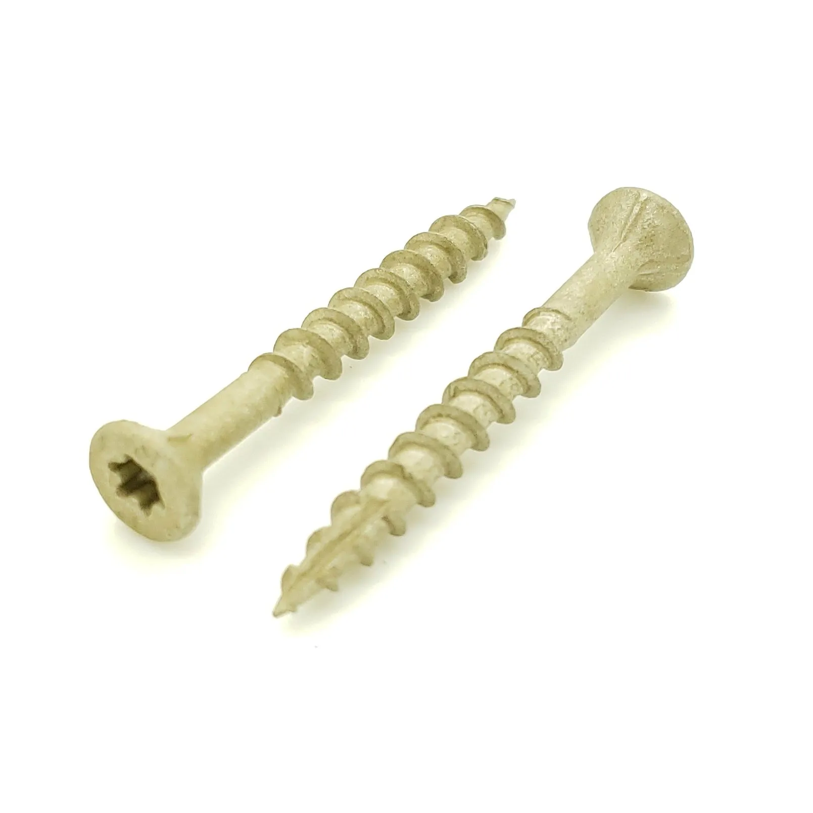 #8 x 1-5/8" Inch Tan Fence & Deck Screws | Torx Star Drive | Bit Included, 100 Qty (BCP917)