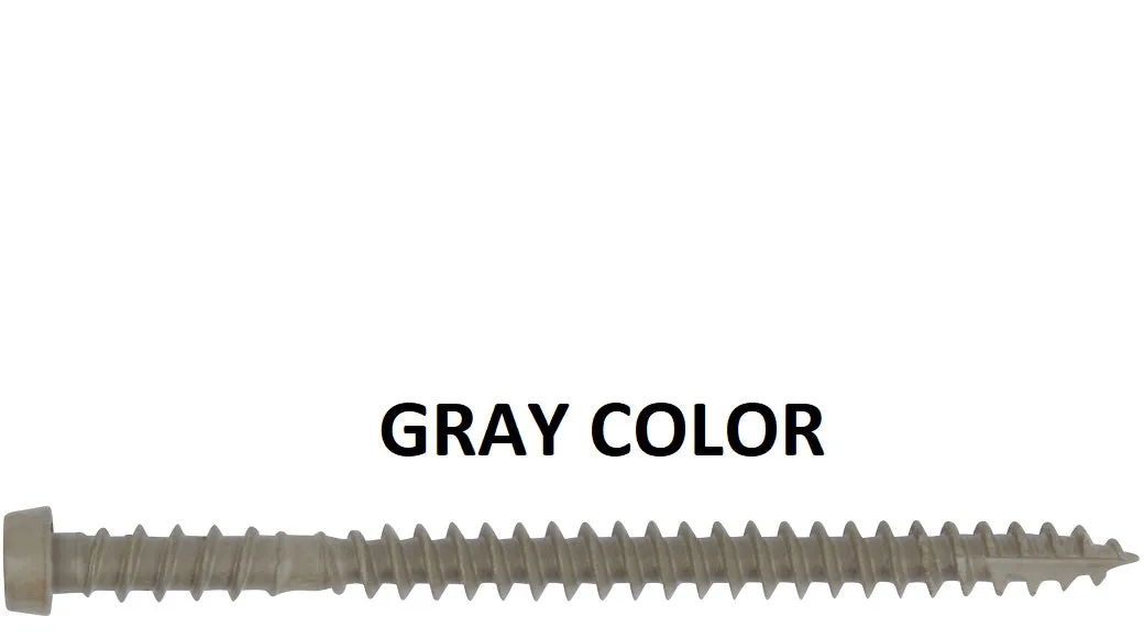 COMPOSITE DECK SCREWS T-20 Torx (Star) Drive SKT Plated Steel Dual Thread Design