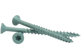 GREEN-TORX DECK SCREWS T-25 Torx (Star) Drive Green Magni 599 Plated Steel Flat Head with Nibs to Countersink Type-17 Cutting Point