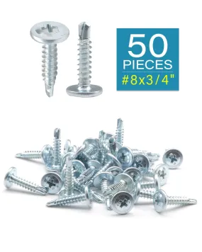 IMScrews 50pcs #8 x 3/4" Self Drilling Truss Head Screws Standard Thread Wood Work MDF Zinc
